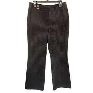 Vtg 90s Mixit Black & White Stripe Bootcut Pants Pockets Hemmed 28" Inseam Sz 12